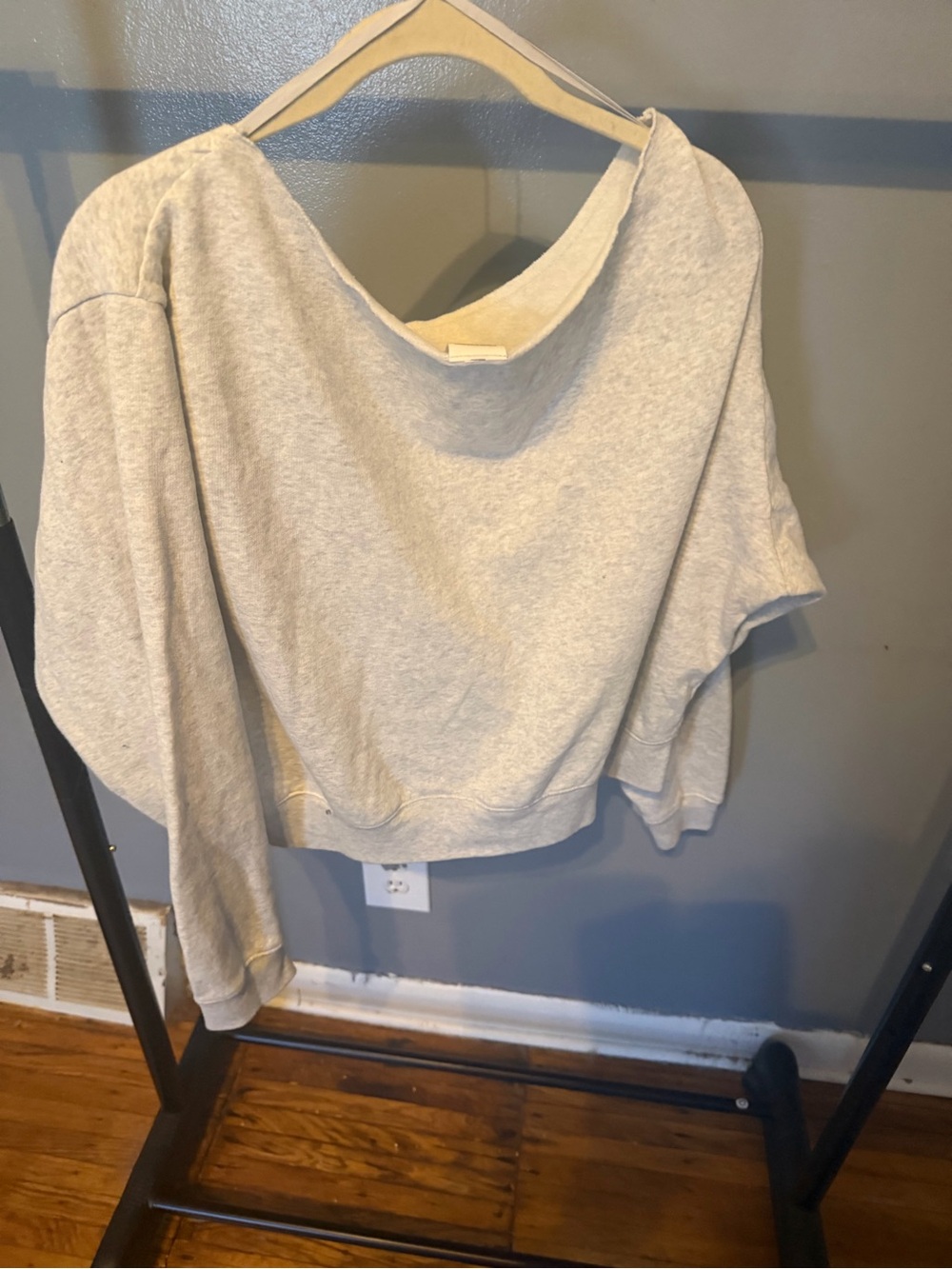 PINK Victoria's Secret Grey Off-the-Shoulder Sweatshirt - Picture 2 of 2